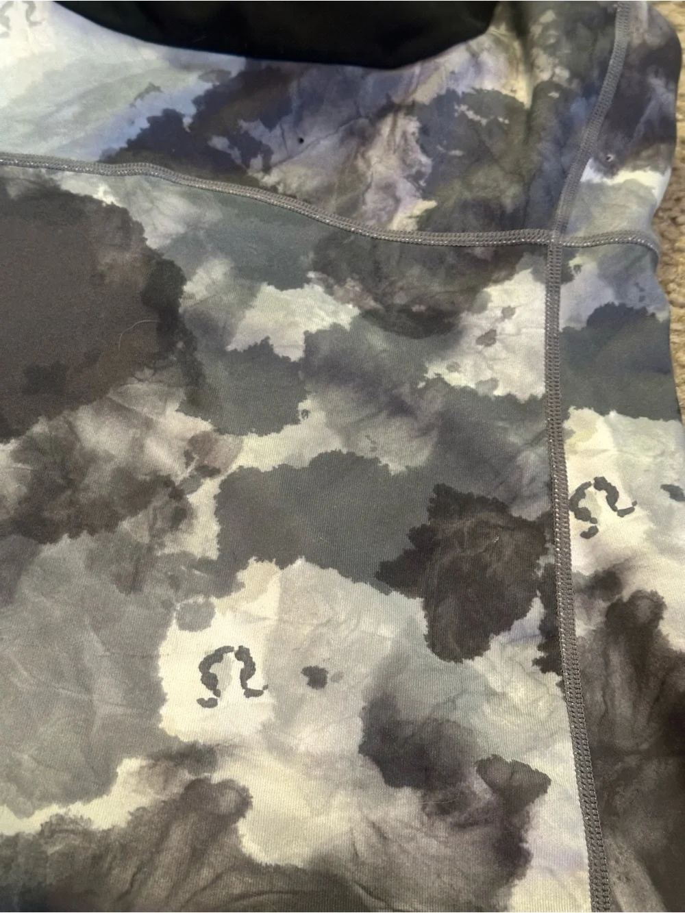 LULULEMON Halter Workout Tank Top in Gray Watercolor Print - Picture 7 of 8